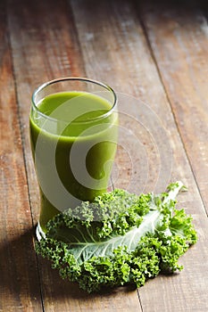 Kale smoothie in a glass