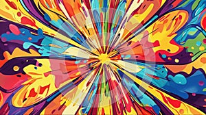 A kaleidoscope of colors and patterns in this dynamic Retro Pop Art Explosion backgroun