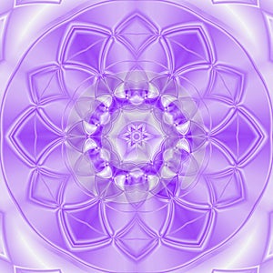 Kaleidoscope meditation in white and ultra violet floral tile mandala