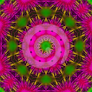 kaleidoscope mosaic crimson effect meditation colored fractal background, beautiful design template