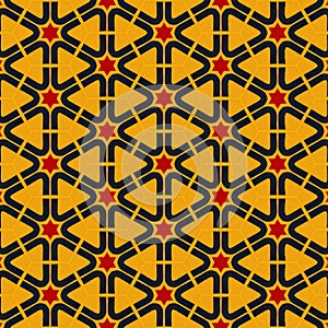 Kaleidoscope pattern motivated from red, yellow, and black traffic signs