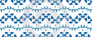 Kaleidoscope Shapes Abstract. Indigo Bohemian Design. Watercolor Kaleidoscope. Blue Stain Tile. Artistic Psychedelic Geo.