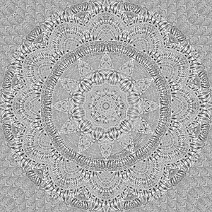Kaleidoscope silver metal pattern abstract background. Silver kaleidoscope pattern abstract fractal background. Abstract fractal p