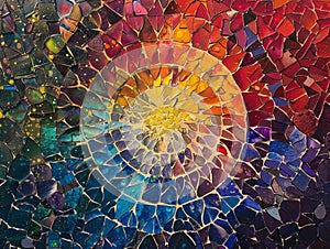 A kaleidoscope of vibrant colors forming a complex spectrum, blending into a mosaic of stunning simplicity