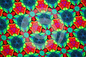 Kaleidoscopic Fractal Pattern in Colorful Shapes