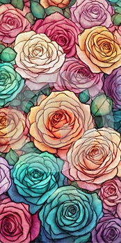 Kaleidoscopic Rose Mosaic