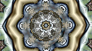 Kaleidoscopic transformations of an abstract fractal background