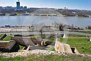 Kalemegdan, Belgrade with Save and Danube River, New Belgrade and Great War Island