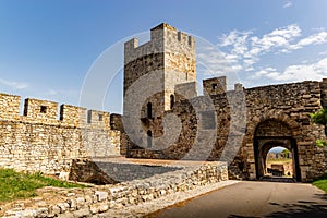 Kalemegdan Fortress is historic castle towers, gate, and bridge in Belgrade, Serbia