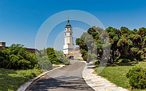 Kalemegdan Fortress is historic castle towers, gate, and bridge in Belgrade, Serbia