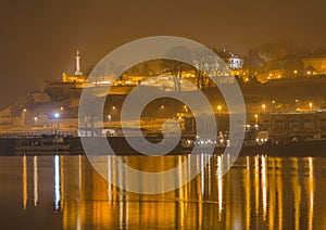 Kalemegdan and victor monument by night