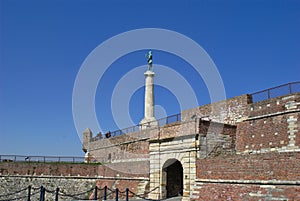 Kalemegdan - `The Winner Statue` in Winter