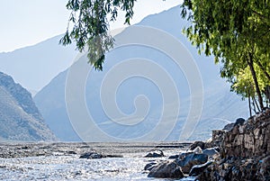 Kali Gandaki river in Himalaya mountains in Nepal