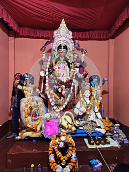 Kali hindu god temple statu photo