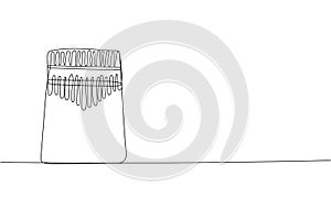 Kalimba one line art. Continuous line drawing of kalimba, mbira, instrument, musical, african, folk, melody, calimba.