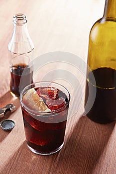 Kalimotxo wine and cola mixture glass