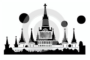 Kaliningrad, Kaliningradskaya Oblast’, Russia. Black & White City Logo. Generative AI.