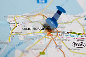 Kaliningrad on map