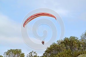 KALININGRAD REGION, RUSSIA. Flight on a paraplane over Curonian Spit