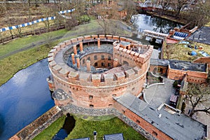 KALININGRAD REGIONAL AMBER MUSEUM. It is housed in fortress tower dating from the mid-nineteenth century, From Drone