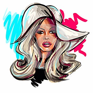 Kaliningrad, Russia 8 October 2020, Brigitte Bardot  Caricature Illustration