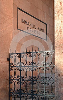 KALININGRAD, RUSSIA. Immanuil Kant's grave (1724-1804)