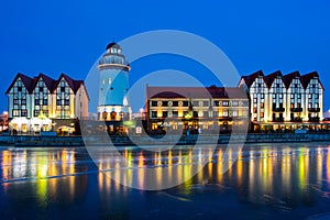 KALININGRAD, RUSSIA - JANUARY 04, 2016: The fish village in Kaliningrad