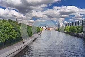 Cityscape of central kaliningrad with pregolya view