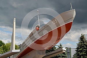 KALININGRAD, RUSSIA. Monument-torpedo boat GP 12 Komsomol member