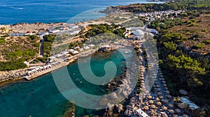 Kalithea Springs Therme and Beach, Aerial Drone View, Rhodes,Greece photo