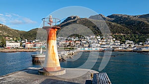 Kalk harbor lighthouse in False Bay in Capetown South Africa