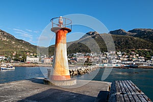 Kalk harbor lighthouse in False Bay in Capetown South Africa