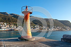 Kalk harbor lighthouse in False Bay in Capetown South Africa