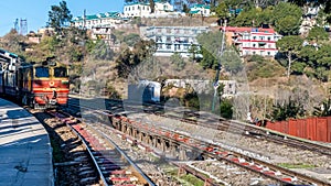 Kalka Shimla toy train at Dharampur Himachal Pradesh photo