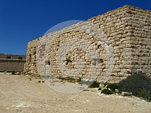 KALKARA, MALTA - Apr 16, 2014: Part of the abandoned Fort Ricasoli foritifcation complex, at Kalkara, guarding the Grand Harbour