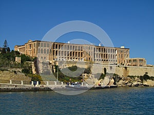 KALKARA, MALTA - Apr 19, 2014: Villa Bighi, former naval military hospital in Kalkara, Malta, now centre of restoration