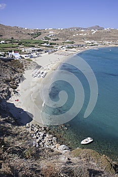 Kalo Livadi beach in Mykonos island