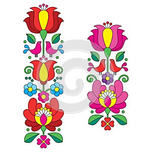 Kalocsai embroidery - Hungarian floral folk art long patterns
