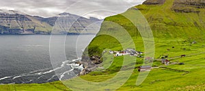 Kalsoy Island and Kallur lighthouse, Faroe Island