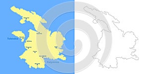 Kalymnos and Telendos islands map - cdr format