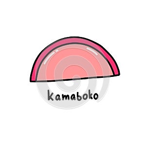 Kamaboko doodle icon, vector illustration