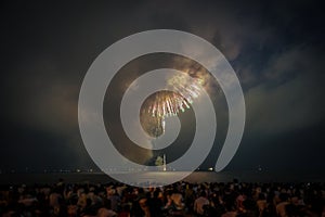 Kamakura fireworks wrapped in clouds 2018