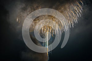 Kamakura fireworks wrapped in clouds 2018