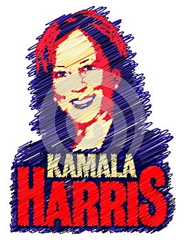 Kamala Harris scribble