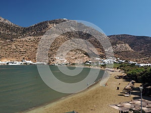 Kamares beach in port town Sifnos Greece Cyclades