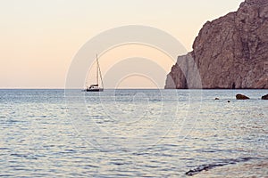 Kamari beach - Santorini Cyclades island - Aegean sea - Greece