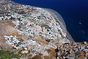 Kamari village, island Santorini, Greece