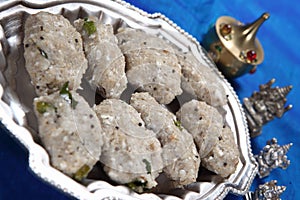 Kambu aval kara kozhukattai, Pearl millet, Rice flakes hot dumplings