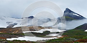 Kamchatka mountains clouds and volcanoes