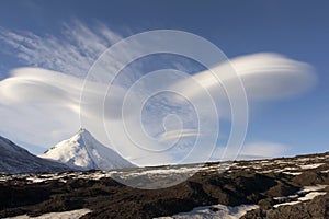 Kamen mountain and fantastic clouds